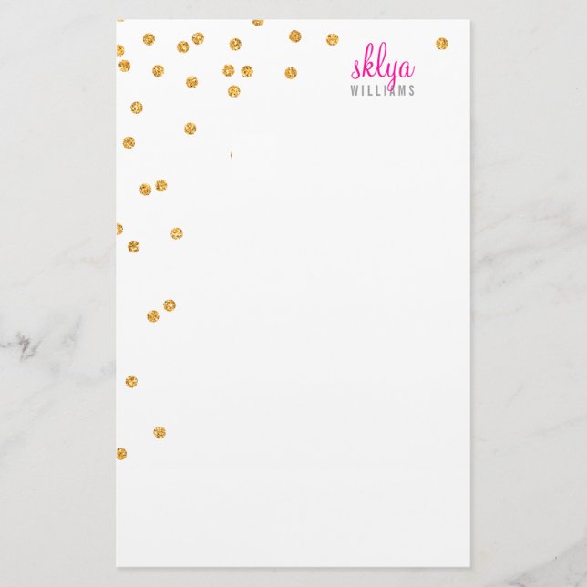 Papelaria BOLINHAS PERSONAL NOTE confetti bold brilho dourad (Frente)