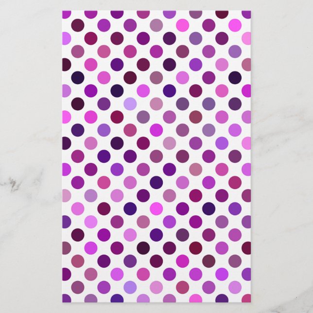 Papelaria Bolinhas rosa e roxa (Frente)