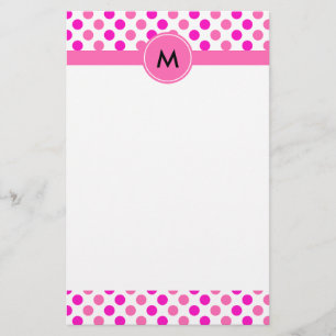 Papelaria Bolinhas rosa monogramas
