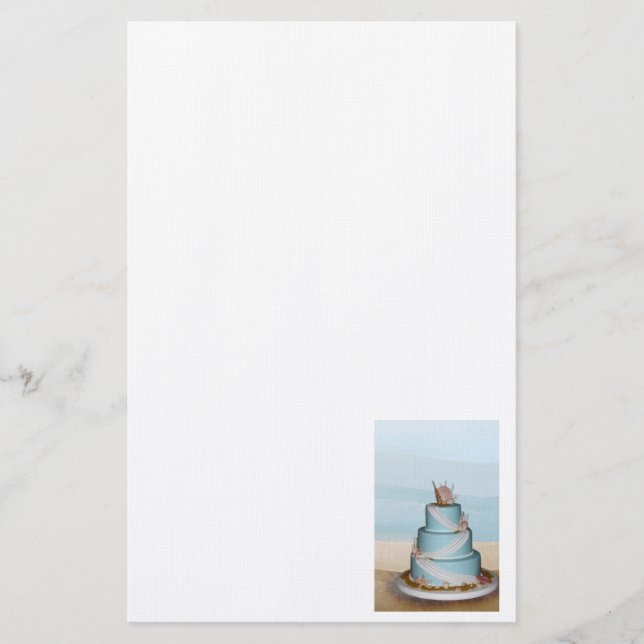 Papelaria Bolo de Casamento de Shell Elegante Sea (Frente)