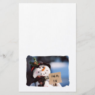 Papelaria Boneco de neve pequeno com sinal customizável