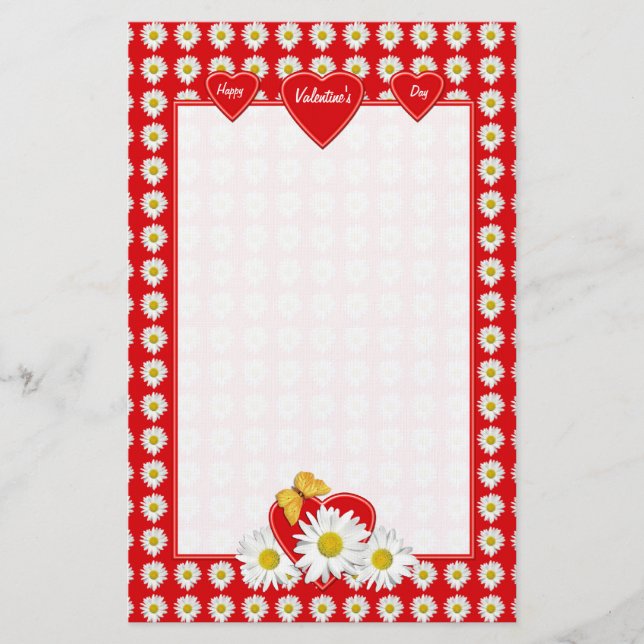 Papelaria Bonito Daisy Hearts Stationery (Frente)