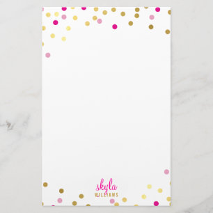 Papelaria BONITO e belo e vítreo, , confete rosa