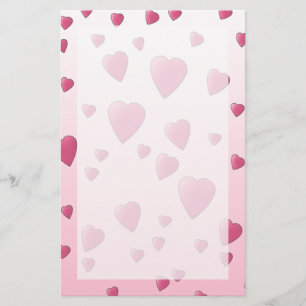 Papelaria Bonito padrão cor-de-rosa dos corações do amor.