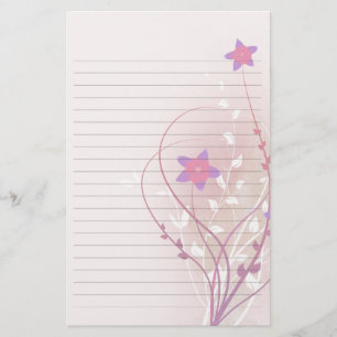 Papelaria bonito papel revestido elegante, de flor rosa e ma