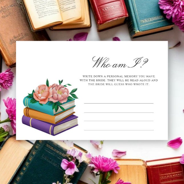 Papelaria Books - Who am I bridal shower game (Criador carregado)