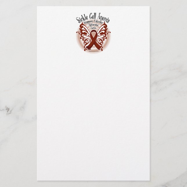 Papelaria Borboleta 3 da anemia da célula falciforme (Frente)