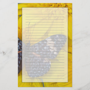 Papelaria Borboleta em Flor Amarelo