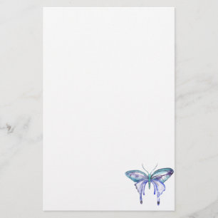 Papelaria borboleta púrpura azul aqua aqua
