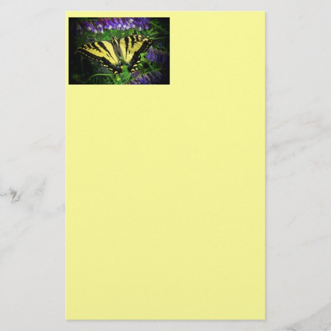 Papelaria Borboleta Tigre em amarelo (Frente)