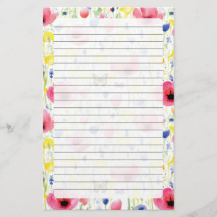 Papelaria Borboletas e flores