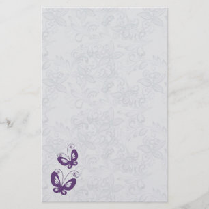 Papelaria Borboletas roxas no Casamento floral de prata