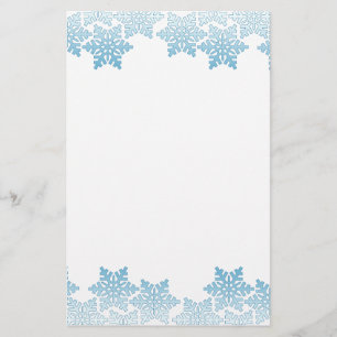 Papelaria Borda azul clara do floco de neve