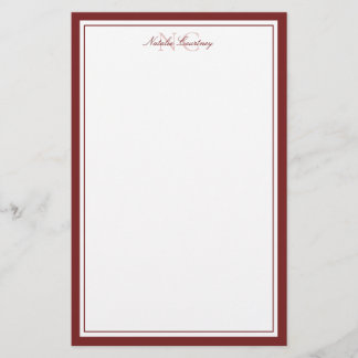 Papelaria Borda fina e espessa simples de dois monogramas