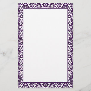 Papelaria Borda Impressão de Lace Roxo Victoriana Elegante