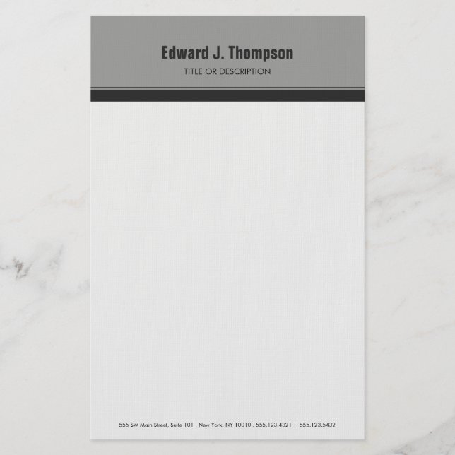 Papelaria Borda Simples de cinzas (Frente)