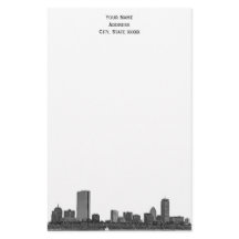 Boston Skyline Etch 01 Stationery