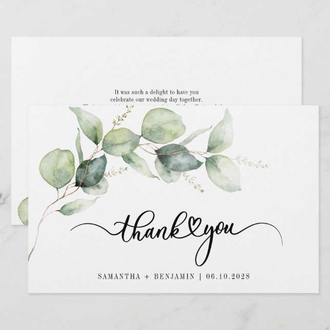 Papelaria Bote do Esboço Eucalyptus de Orçamento Obrigado (Frente/Verso)