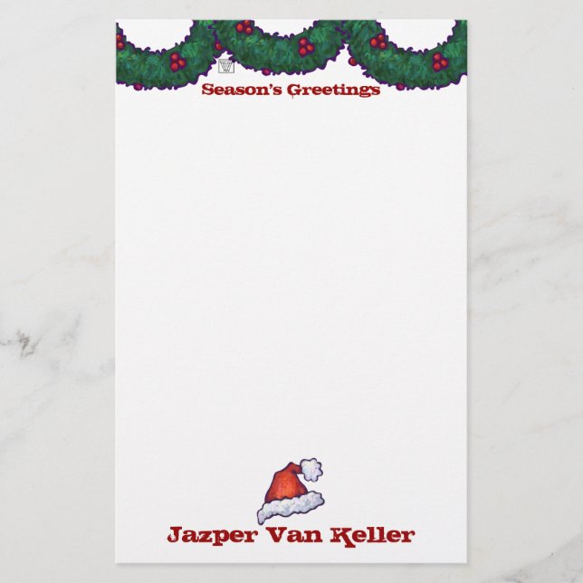 Papelaria Boughs de Holly (Frente)