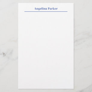 Papelaria Branco Azul Simples Simples e Minimalista Moderno