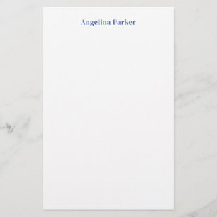 Papelaria Branco Azul Simples Simples e Minimalista Moderno