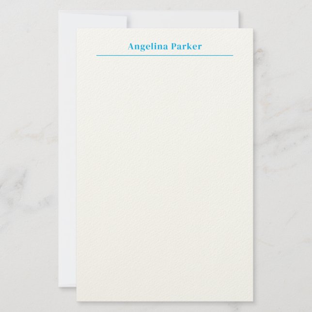 Papelaria Branco Azul Simples Simples e Minimalista Moderno (Frente)