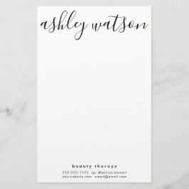 Papelaria Branco comum de caligrafia simples moderna