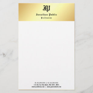 Papelaria Branco Dourado escrito à mão do vintage elegante