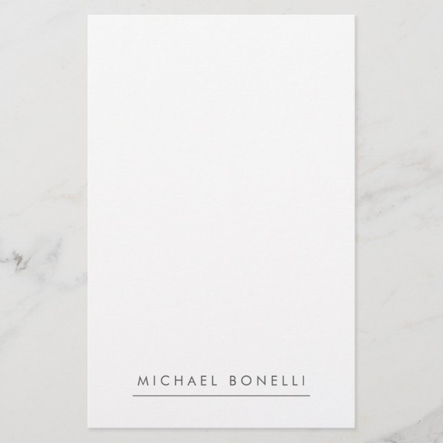 Papelaria Branco moderno elegante minimalista simples (Frente)