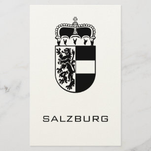 Papelaria Brasão de Armas de Salzburgo Arte Monocromática Re