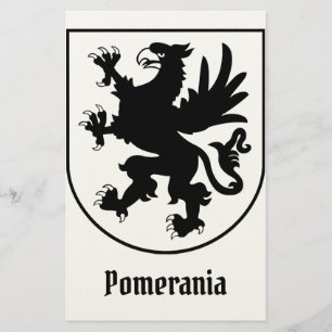 Papelaria Brasão de Armas do Pomerânia Preto e Branco Heráld