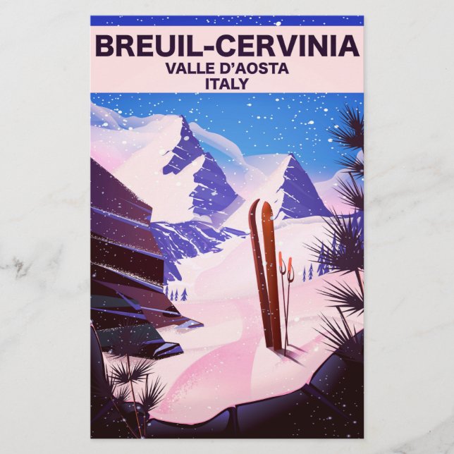 Papelaria Breuil-Cervinia, Valle d’Aosta, itália, poster de  (Frente)