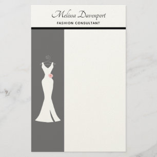 Papelaria Brilho branco elegante na Cinza - Design simples N