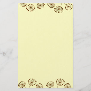 Papelaria Brown Abstrato Dandelion Floral