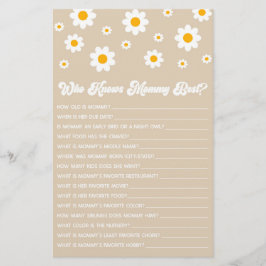 Papelaria Brown Retro Daisy Que Conhece O Jogo Da Chá de fra