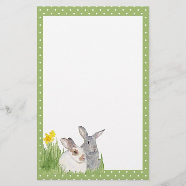 Papelaria Bunnies Springtime em Flores (Frente)