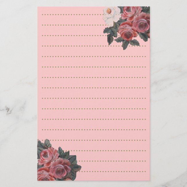 Papelaria Buquê cor-de-rosa (Frente)