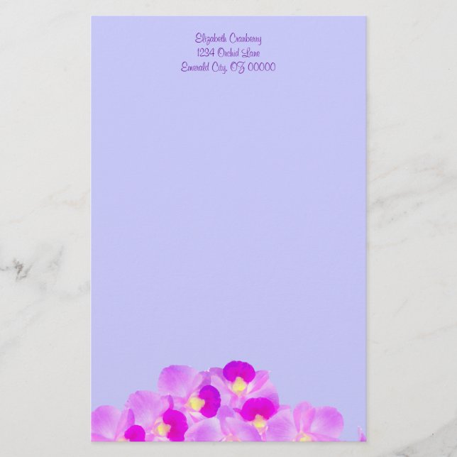Papelaria Buquê cor-de-rosa da orquídea (Frente)