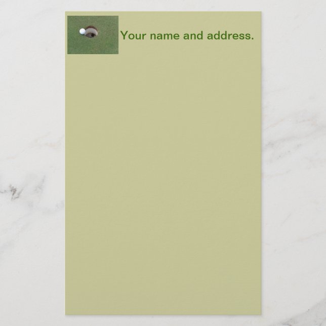 Papelaria Buraco do Curso Golf Golfe (Frente)