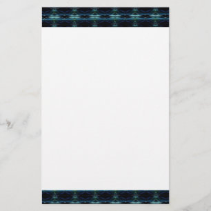 Papelaria Büropapier blau grün Randmuster