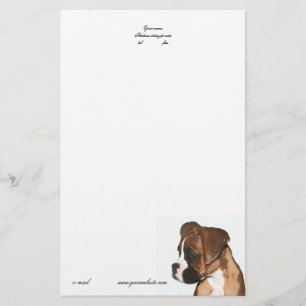 Papelaria Cabeçalho do filhote de cachorro do pugilista
