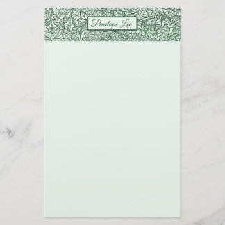 Papelaria Cabeçalho Ornamental Vintage Green Ivy e seu nome