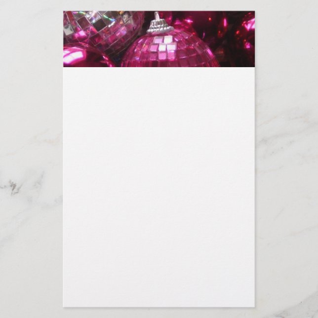 Papelaria Cabeçalho Rosa Baubles - Papel branco (Frente)