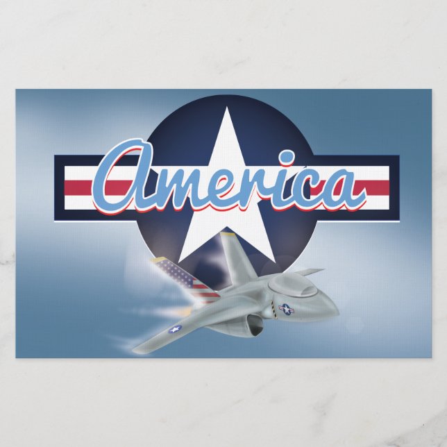 Papelaria Caça a jato americano (Frente)