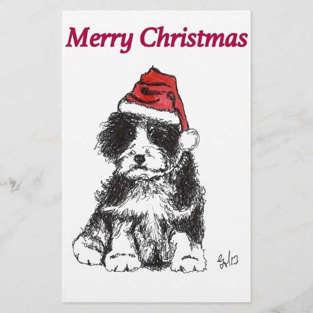 Papelaria cachorrinho de Natal (Frente)