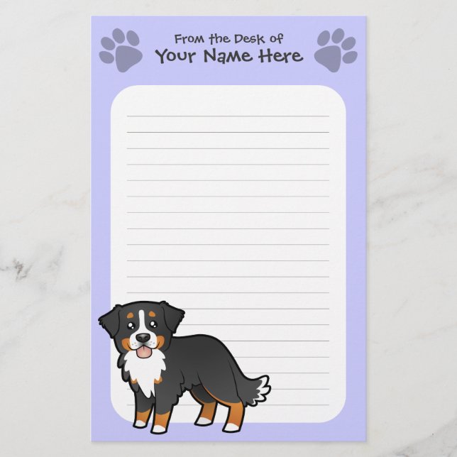 Papelaria Cachorro De Desenho Animado Bernês (Frente)
