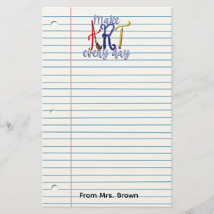 Papelaria Caderno de professor de arte com papel pautado