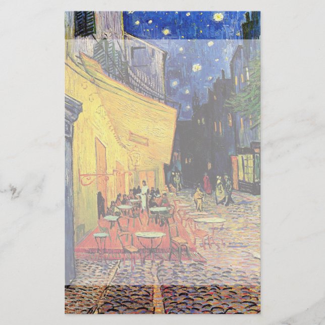 Papelaria Café Terrace à noite por Vincent van Gogh (Frente)
