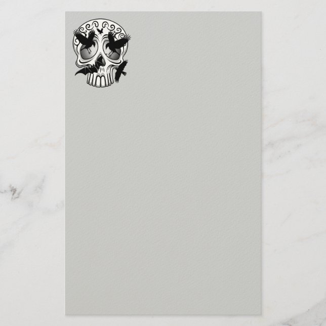 Papelaria Calaveras Decorativas do Halloween (Frente)