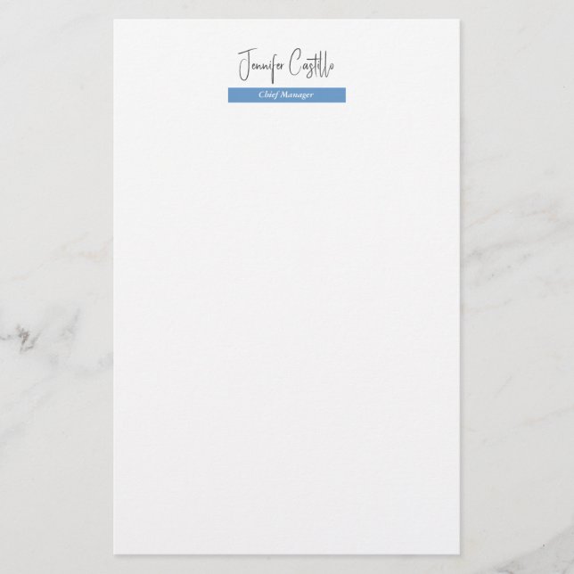 Papelaria Caligrafia Minimalista Preta-Branco Simples (Frente)